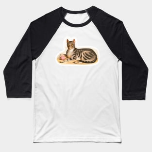 Tabby looking like a wild cat Baseball T-Shirt